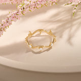 14K Real Gold Constellation Wave Stacking Ring