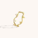 14K Real Yellow Gold Constellation Wave Stacking Ring