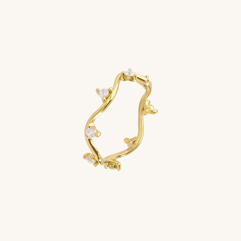 Constellation Wave Stacker Ring in 14K Solid Gold