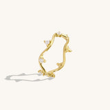 14K Real Yellow Gold Constellation Wave Stacking Ring