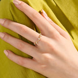 Constellation Wave Stacker Ring in 14K Real Gold