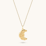Croissant Charm Necklace in Gold Vermeil on 925 Sterling Silver