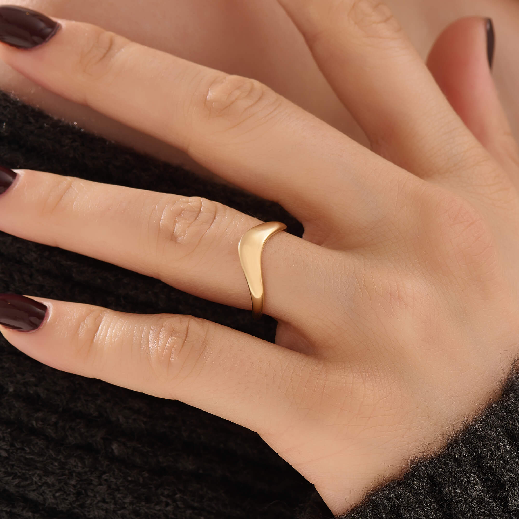 Women's 24K Gold Vermeil Curve Ring