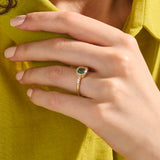 Cushion Mint Sapphire Solitaire Ring in Solid Gold