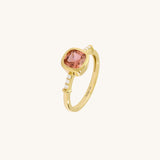 Cushion Padparadscha Solitaire Ring in Gold