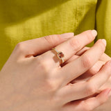 Cushion-Cut Padparadscha Solitaire Engagement Ring in 14K Real Gold