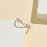 Dainty CZ Paved Band Ring in 14k Real Gold