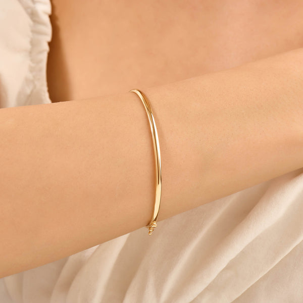 Women's Dainty Bangle Bracelet in 14K Solid Gold