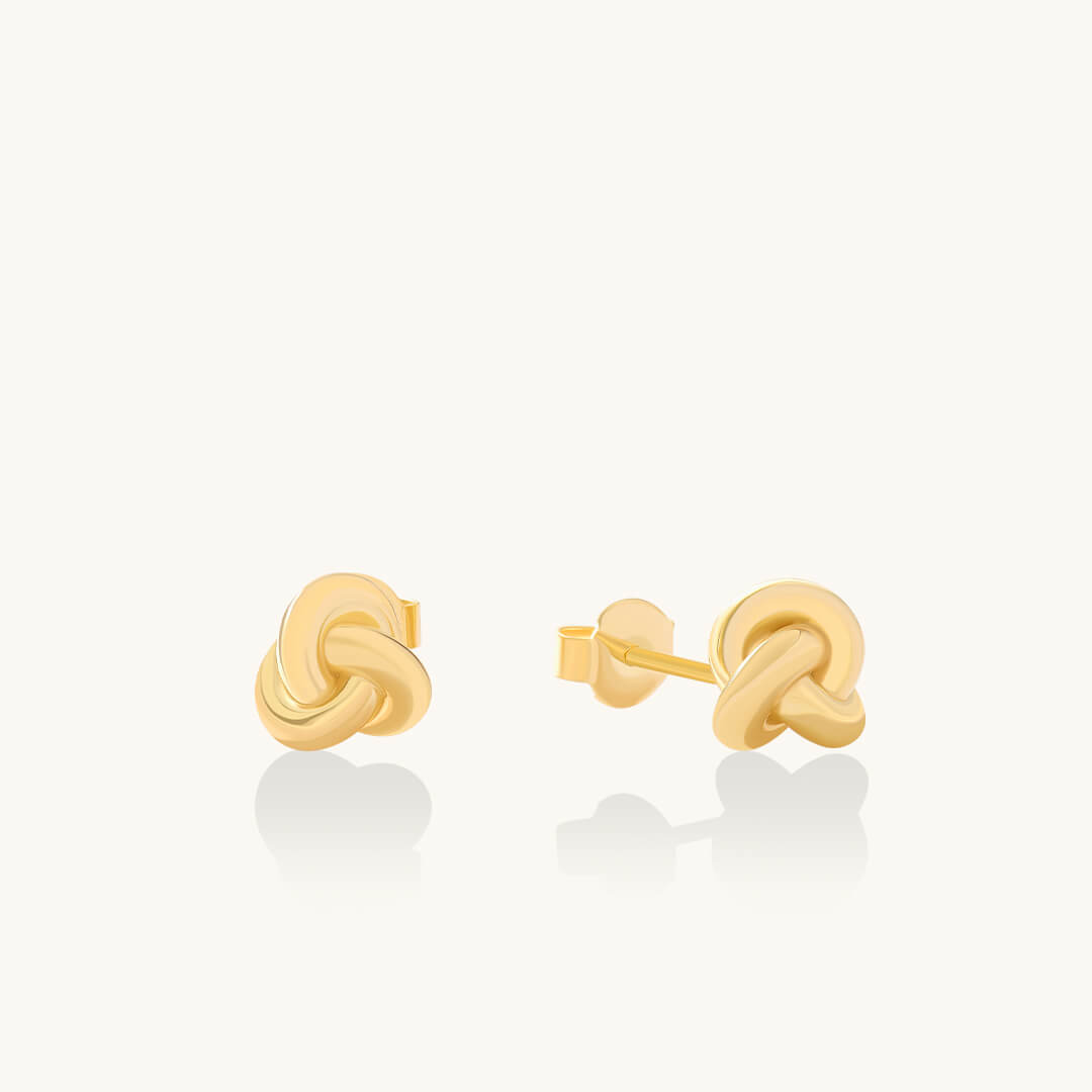 24K Gold Vermeil Dainty Knot Stud Earrings