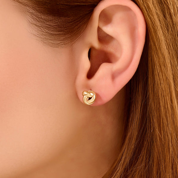 Women's Dainty Knot Stud Earrings in 14K Solid Gold