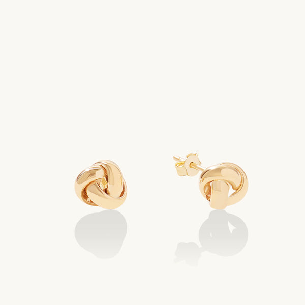 Dainty Knot Stud Earrings in 14K Solid Gold