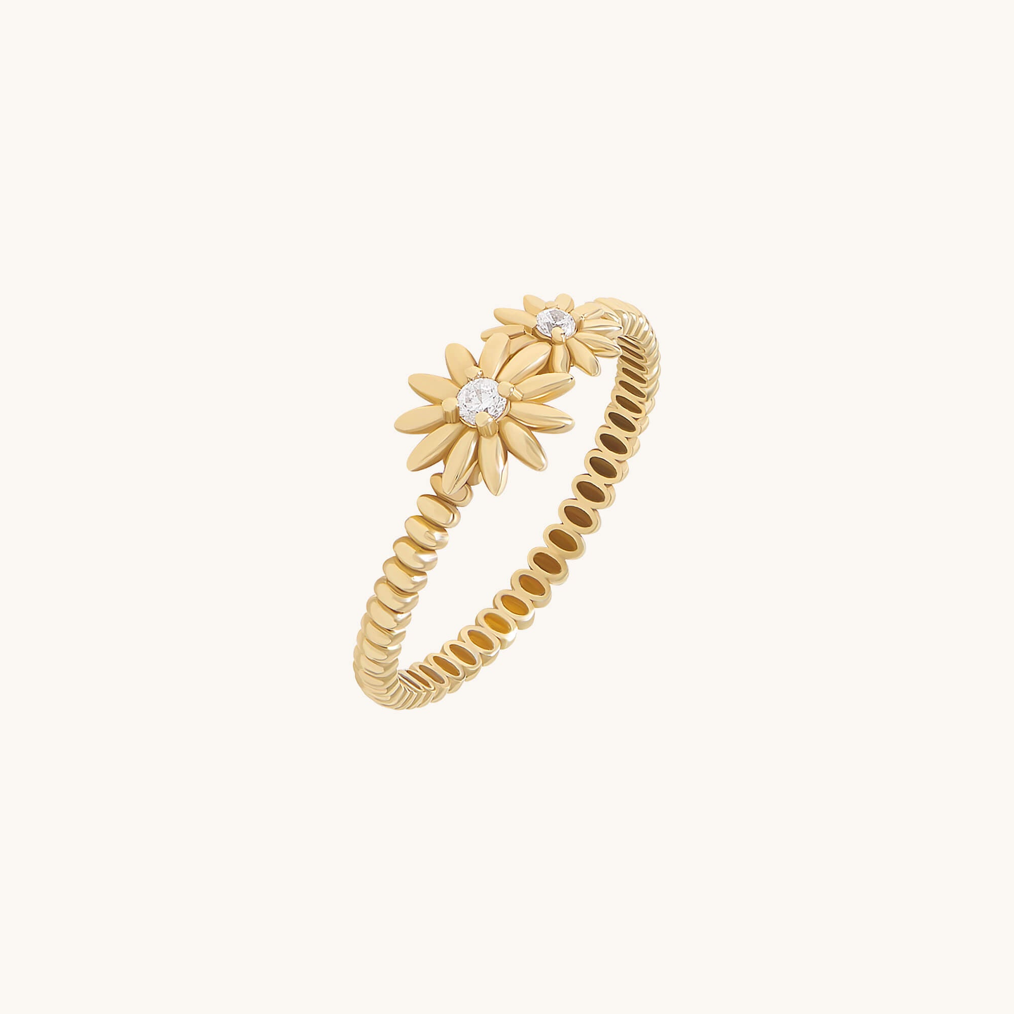 Women's Daisy Ring in 14K Real Yellow Gold