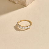 14K Gold Marquise Half Eternity Ring