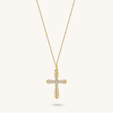 Diamond Cross Necklace in Gold