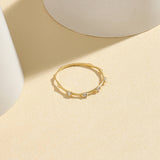 Diamond Bamboo Ring in 14k Solid Gold