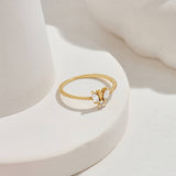 Diamond Bee Ring in 14k Real Gold