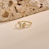 0.21ct Diamond Butterfly Ring in 14k Gold