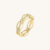 14k Real Gold Celtic Infinity Ring - Pave 0.29ctw Diamonds - Norm Jewels