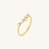 0.14ctw Diamond Cluster Curve Ring in 14K Gold