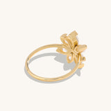 1.90ctw Diamond Flower Statement Ring in 14k Real Yellow Gold