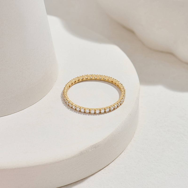 Women's Diamond Full Eternity Stacking Ring in 14K Solid Gold