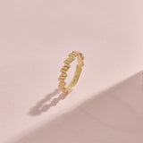 Diamond Irregular Bars Ring in Solid Yellow Gold