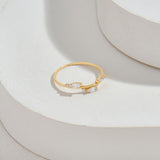 Women's Diamond Leaf Ring in 14k Solid Gold