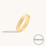 Diamond Linear Band Ring in Solid Gold