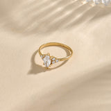 14K Gold Marquise Diamond Engagement Ring