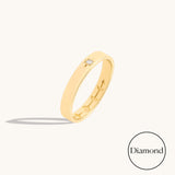 Diamond Moon Phase Starburst Band Ring in Solid Gold