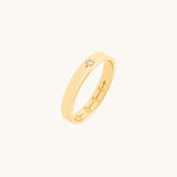 Diamond Moon Phase Starburst Band Ring in Yellow Gold