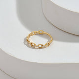 Diamond Open Link Ring in 14k Solid Gold