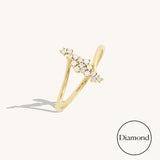 0.13ctw Diamond Snowflake Cluster Ring in 14K Solid Gold