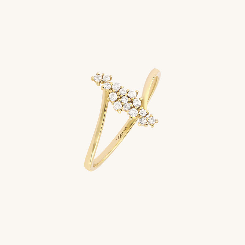 Diamond Snowflake Cluster Ring in Gold