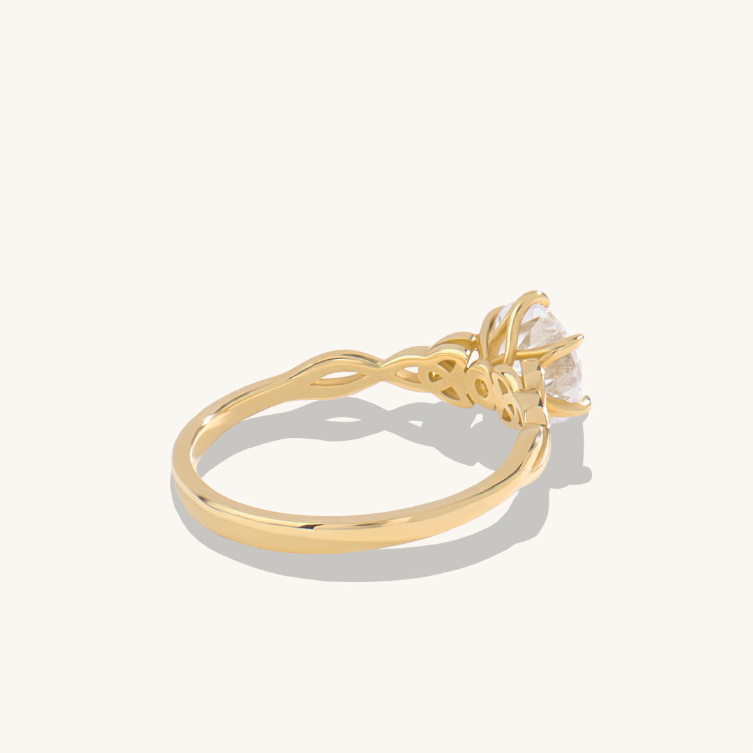 1.29ct Diamond Celtic Knot Engagement Ring in 14k Real Gold