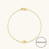 Diamond Star Bracelet in 14K Real Yellow Gold