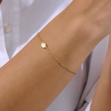 Bracelet with Diamond Star in 14K Real Yellow Gold