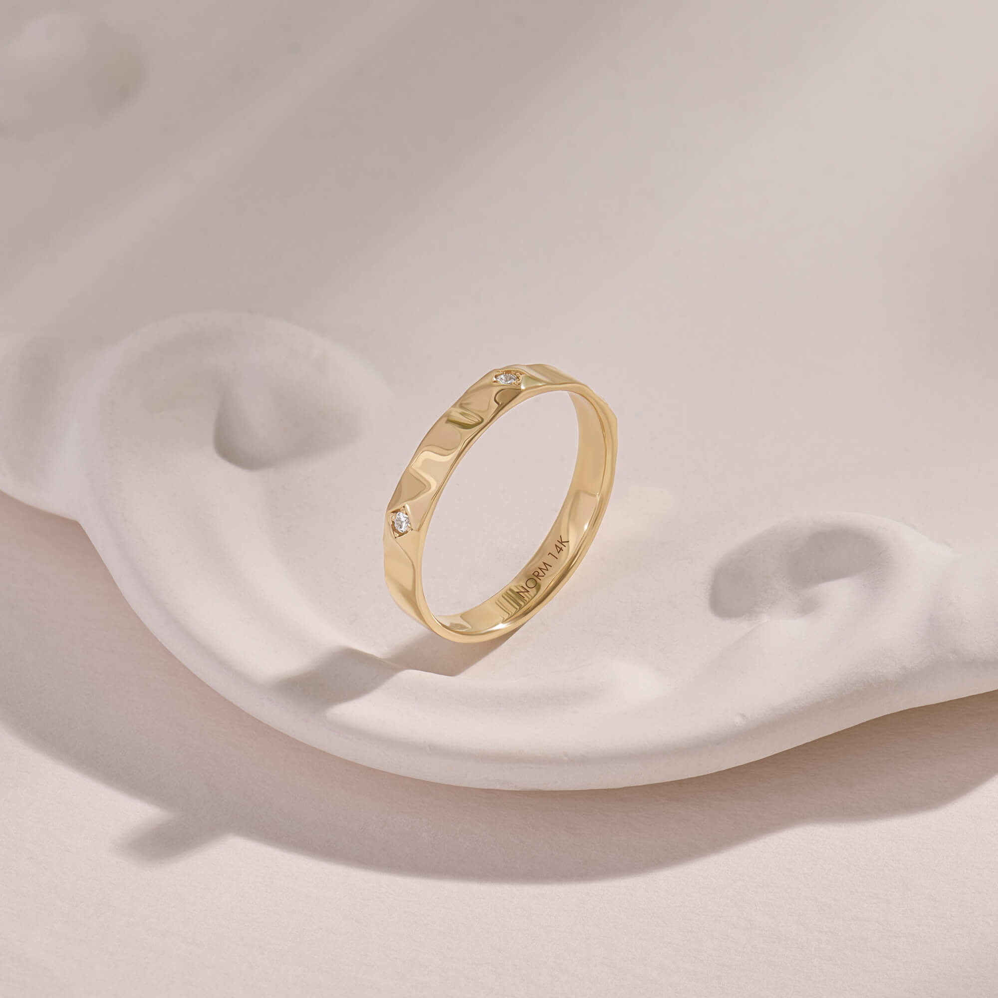 Diamond Starburst Ring in Real Yellow Gold