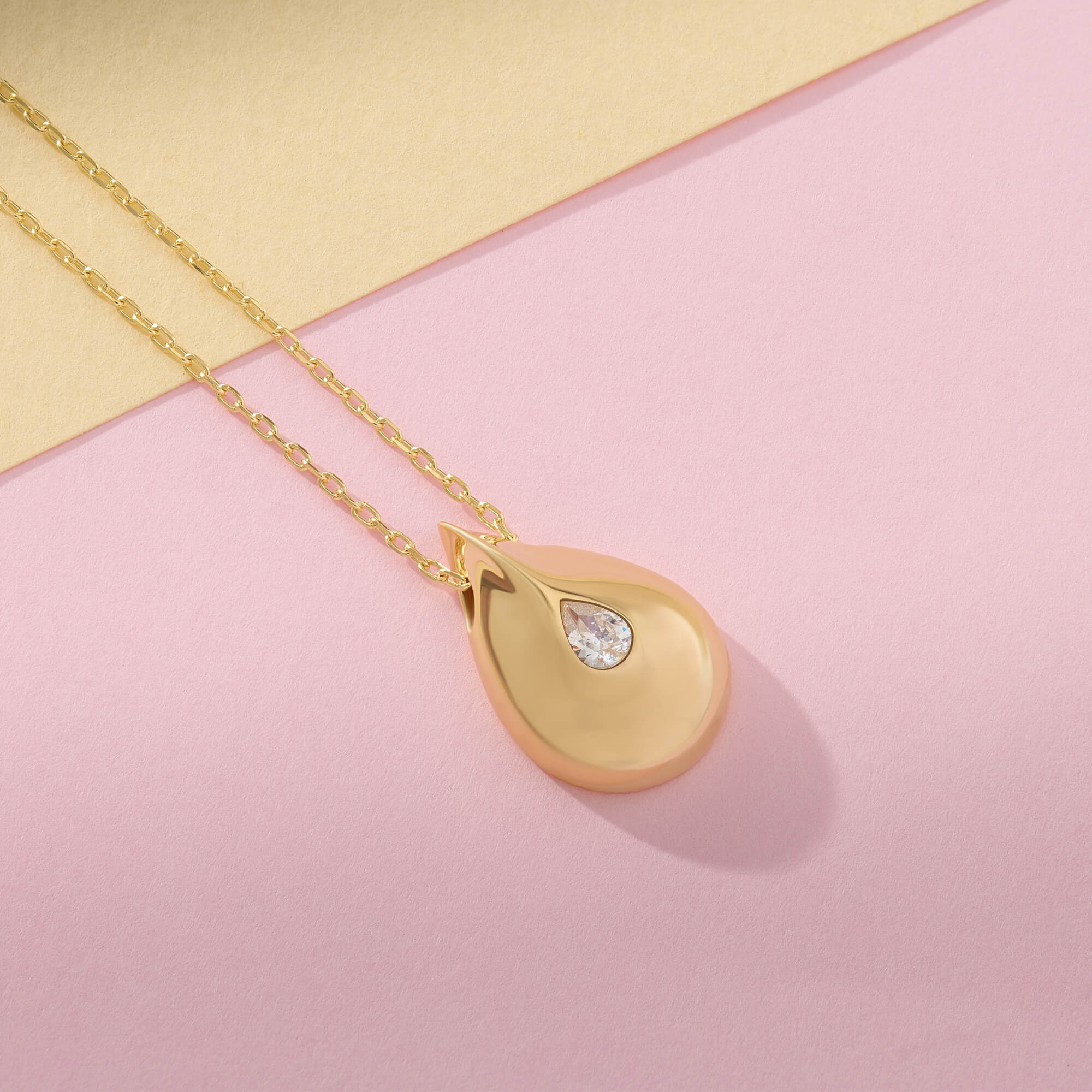 Vermeil Dome Teardrop Necklace