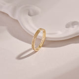 Dotted Band Ring in 14K Solid Yellow Gold