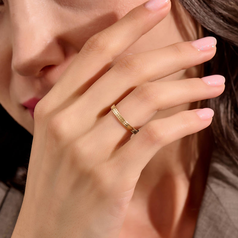 Women's Dotted Band Ring in 14K Gold