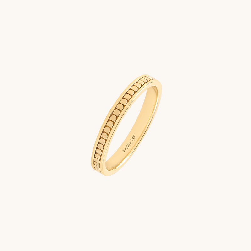 14K Real Yellow Dot Band Ring