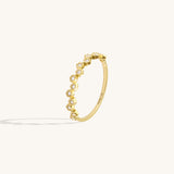 14K Solid Yellow Gold Dot Cluster Stacking Ring