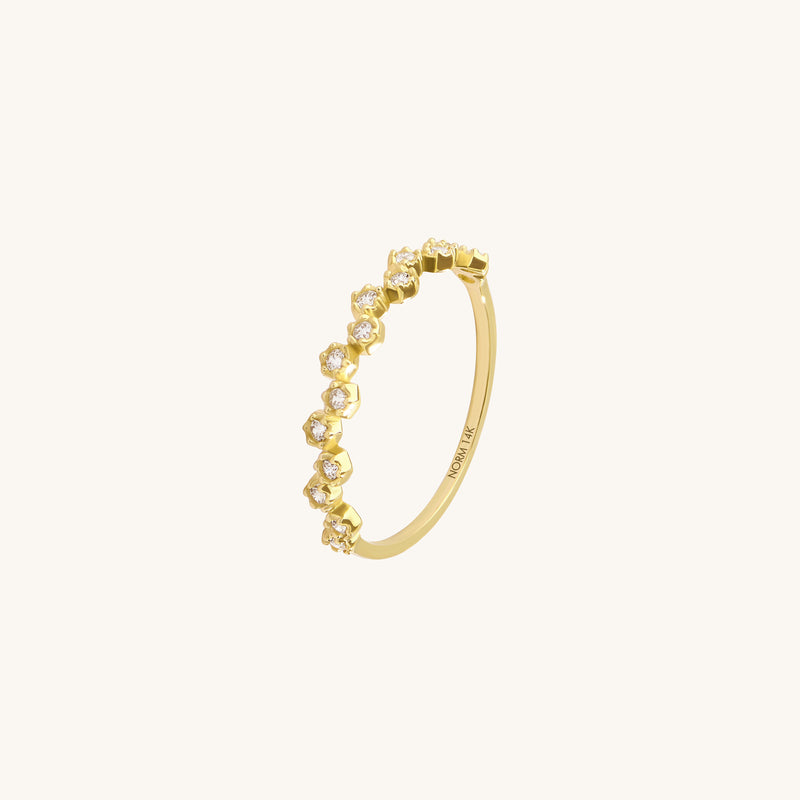  Minimalist Dot Cluster Stacking Ring in Solid 14K Gold