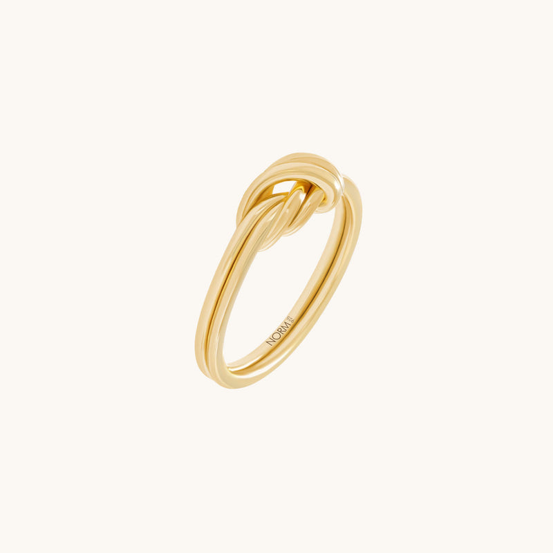 24K Gold Plated Vermeil Double Knot Ring in 925 Sterling Silver