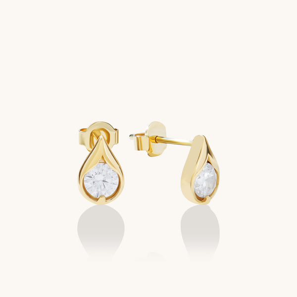 Droplet Stud Earrings in 14K Solid Gold