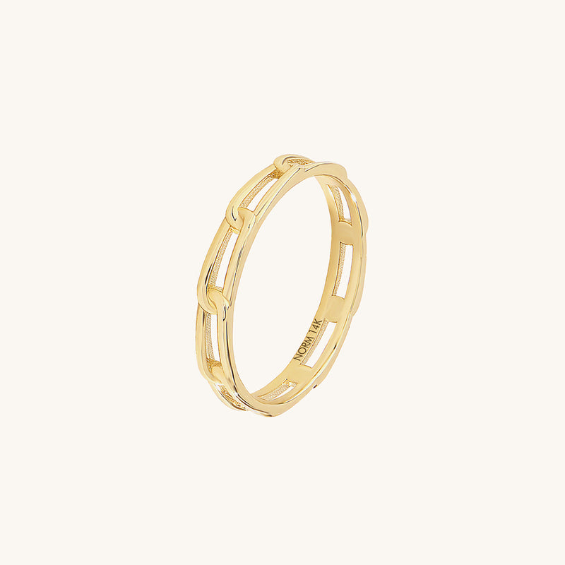 Link Chain Band Stacking Ring in 14K Gold