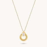 Emerald-Cut Moissanite Orbit Loop Necklace in Solid Gold