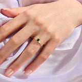 Vintage-Inspired Emerald Bezel Ring in 14K Solid Gold