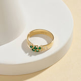 Emerald Cluster Band Ring in 14k Solid Gold